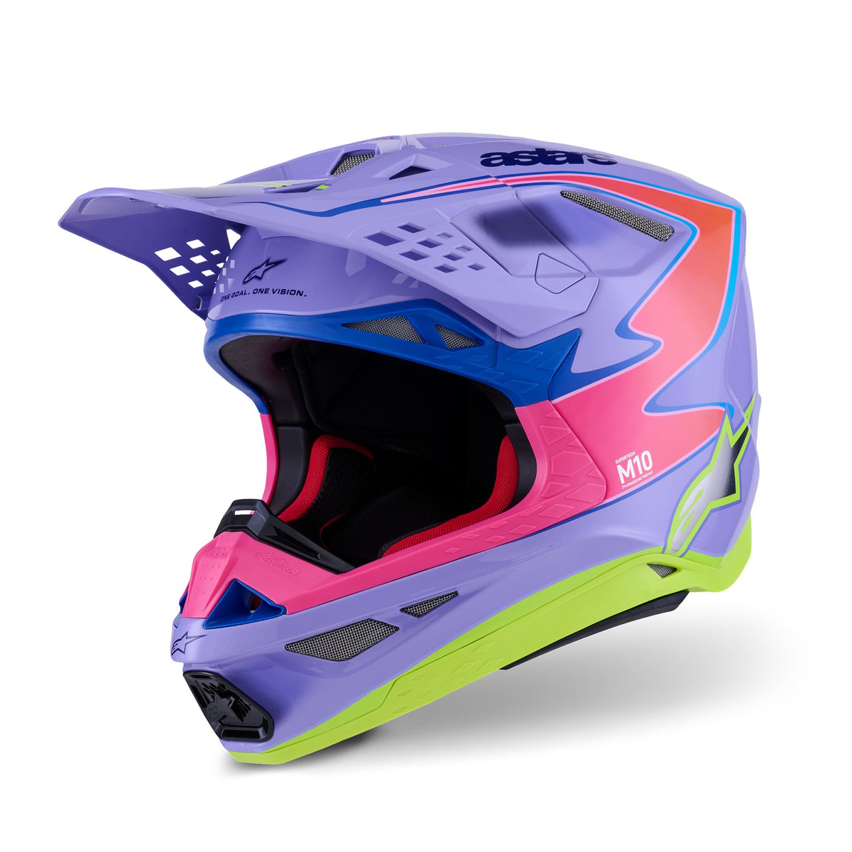 Alpinestars S-M10 JL R01 Paars/Fluoroze/Fluogeel Crosshelm