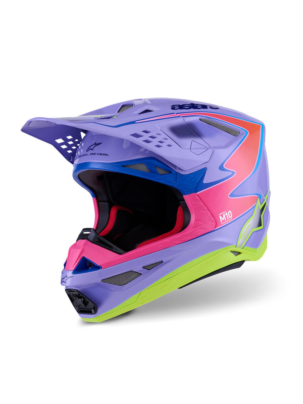 Alpinestars S-M10 JL R01 Purple/Fluo Pink/Fluo Yellow Motocross Helmet