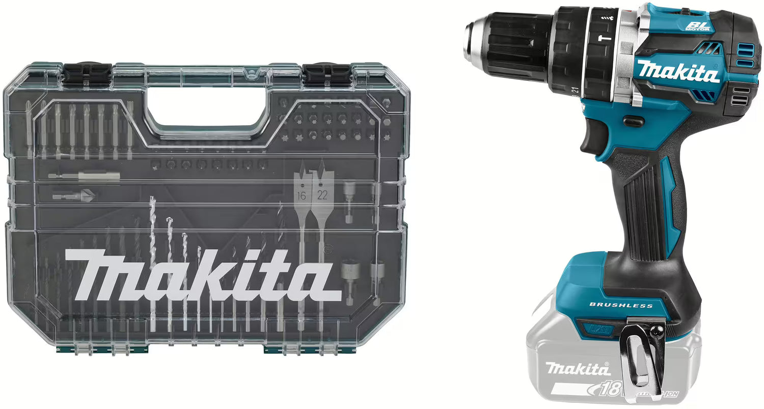 MAKITA klopboormachine Set incl. 75-delige boor-/bitset