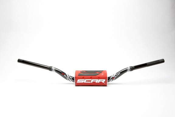 Scar O² Stuur Ø28,6 mm RC Stuur zwart, Stuurkussen rood