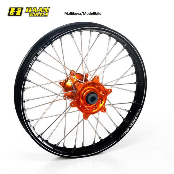 Haan Komplettrad 18x2,15 SX&SXF EXC A60 FELGE 1995-2023 Nabe orange, Schwarz