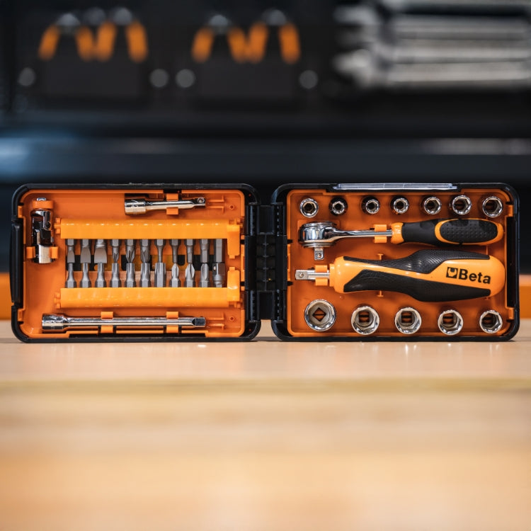 Beta Tools 900/C39N Steckschlüssel- und Bit-Set 1/4" – 39-teilig – Kompakt