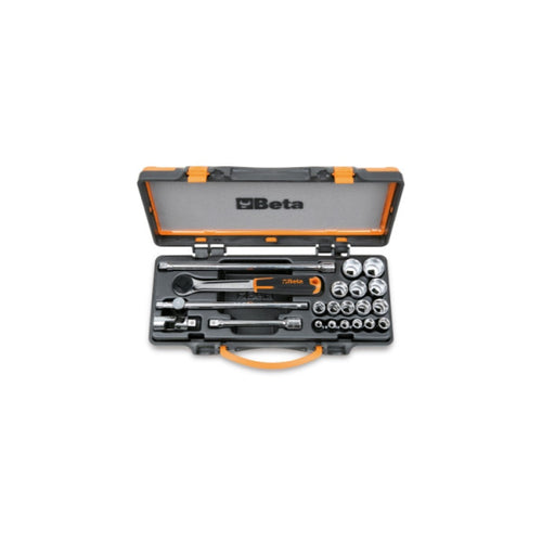 Beta Tools 910A C16 Socket Set 3/8 Inch 16 Pieces With Ratchets And Accessories In Case