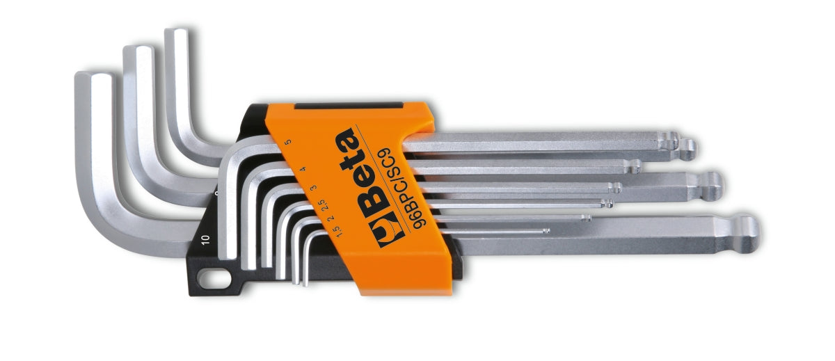 Beta Tools 96BPC SC9 Hex Key Set 9 Pieces With Ball End Chrome Plated