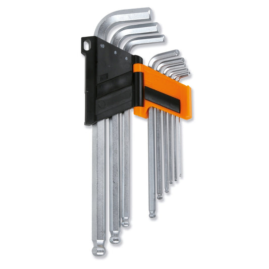 Beta Tools 96BPC SC9 Hex Key Set 9 Pieces With Ball End Chrome Plated