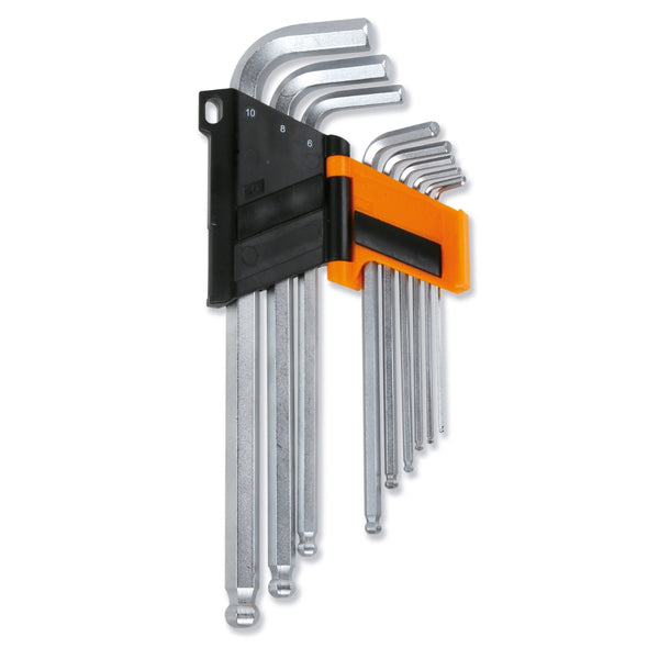 Beta Tools 96BPC SC9 Hex Key Set 9 Pieces With Ball End Chrome Plated