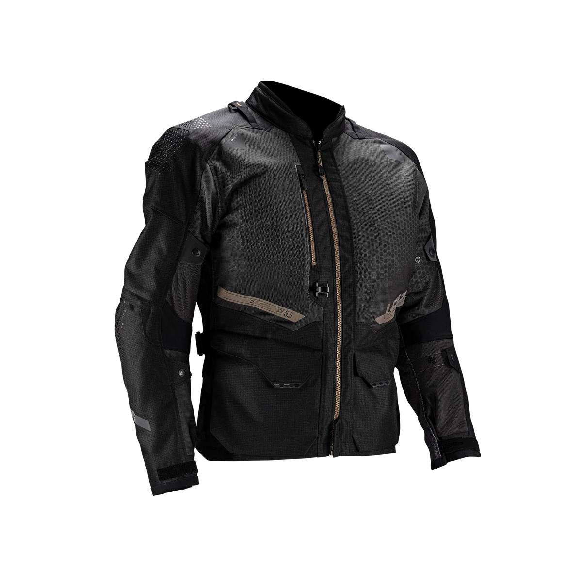 Leatt ADV FlowTour 5.5 Motorradjacke, belüftet, AA-zertifiziert mit HydraDri 20K Regenschutz, schwarz und grau