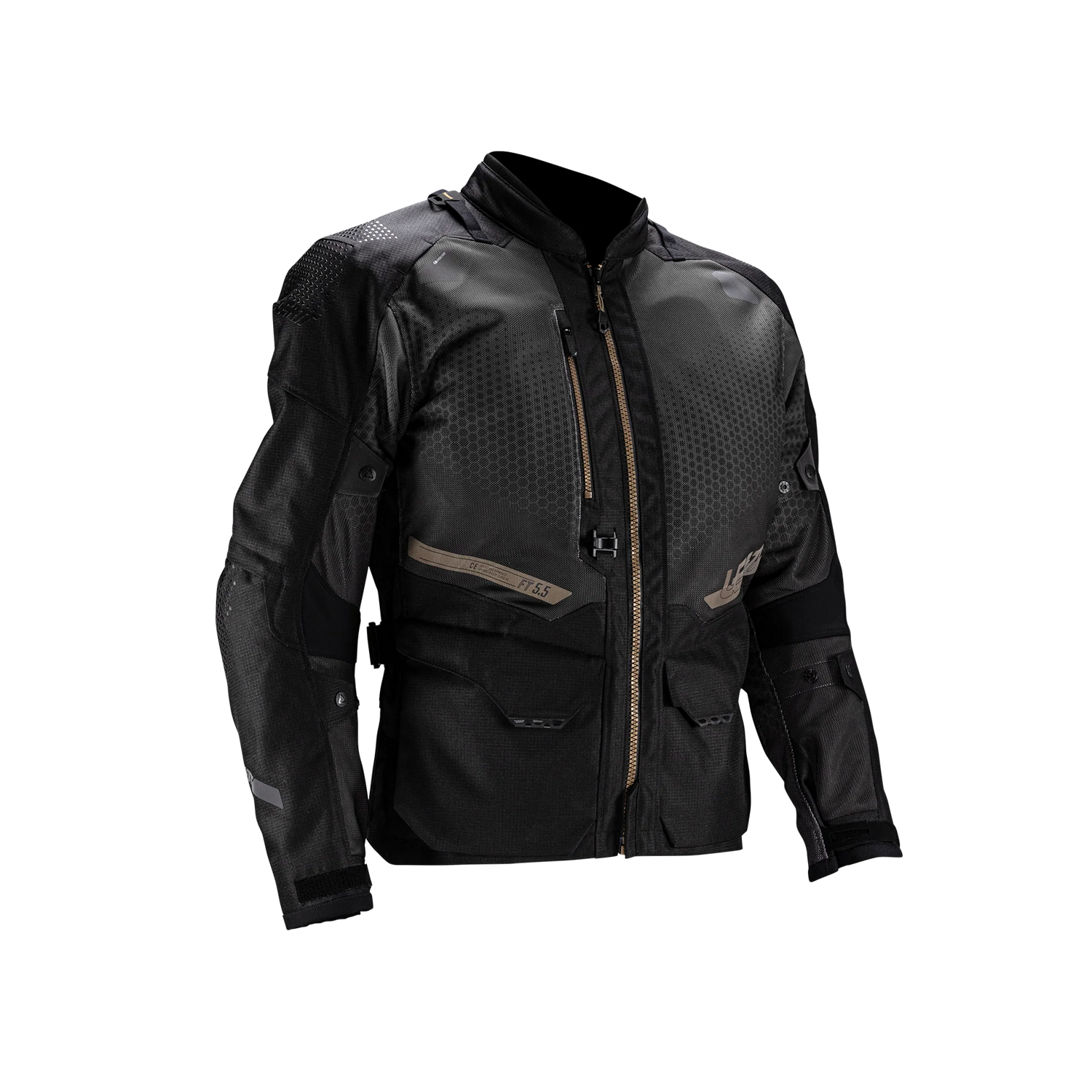 Leatt ADV FlowTour 5.5 Motorradjacke, belüftet, AA-zertifiziert mit HydraDri 20K Regenschutz, schwarz und grau