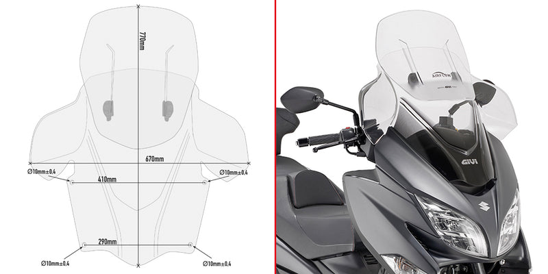 Givi AF3115 Airflow windscherm SUZUKI BURGMAN 400