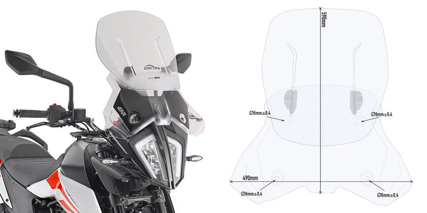 Givi AF7711 Airflow windscherm KTM 390/790 ADVENTURE
