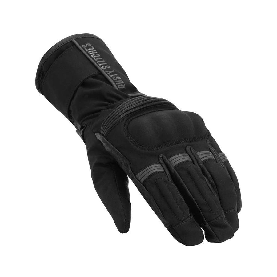 Rusty Stitches Alex Motorhandschoenen Winter Waterdicht CE Zwart Touchscreen