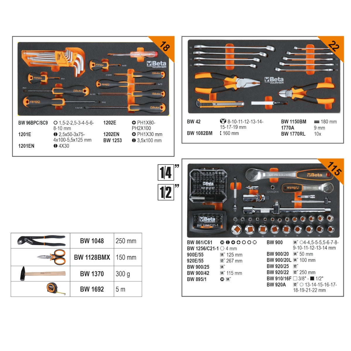 Beta Tools BW 2200E/N Gereedschapskoffer – 159 Delige Toolset – Met Laden