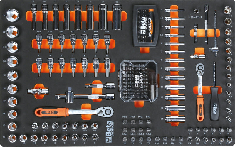 Beta Tools BW 2400S 8/E-L Werkstattwagen – 8 Schubladen – 398-teiliges Profi-Werkzeugset