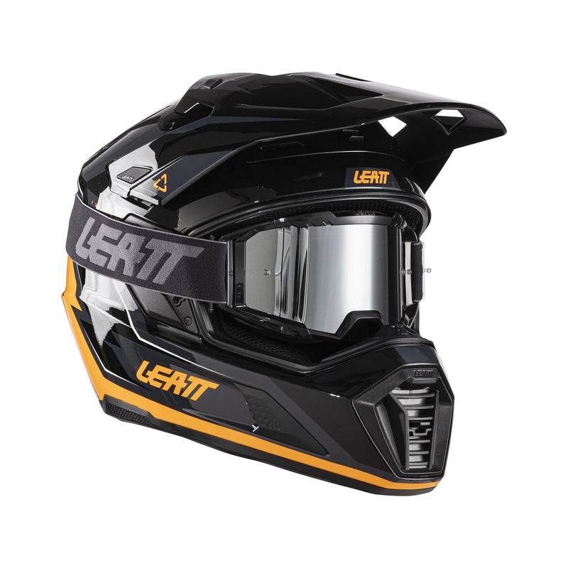 Leatt ADV 7.5 Kinder-Motorradhelm Adventure ECE 22.06 mit Brille, Schwarz/Orange