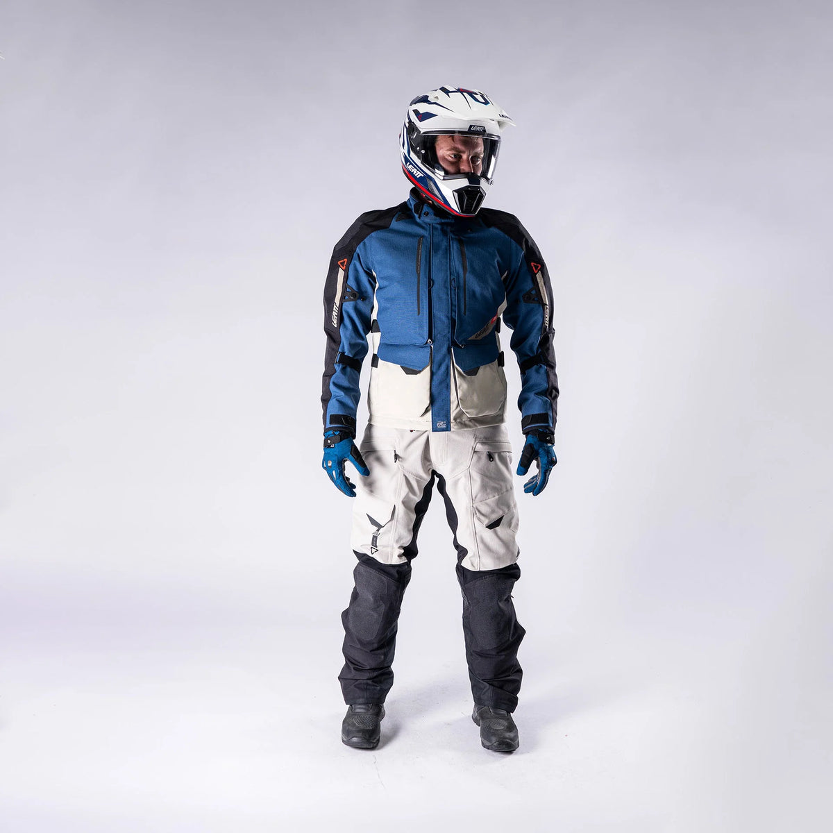 Leatt ADV DriTour 5.5 Motorradjacke, wasserdicht (20.000 mm Wassersäule), AA-zertifizierte Level-2-Protektoren, Mitternachtsblau