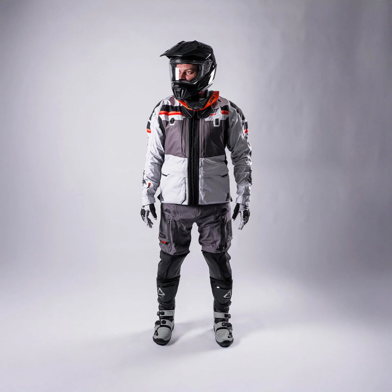 Leatt ADV Rally 7.5 HydraDri Max 30K Wasserdichte Adventure-Motorradjacke, Grau
