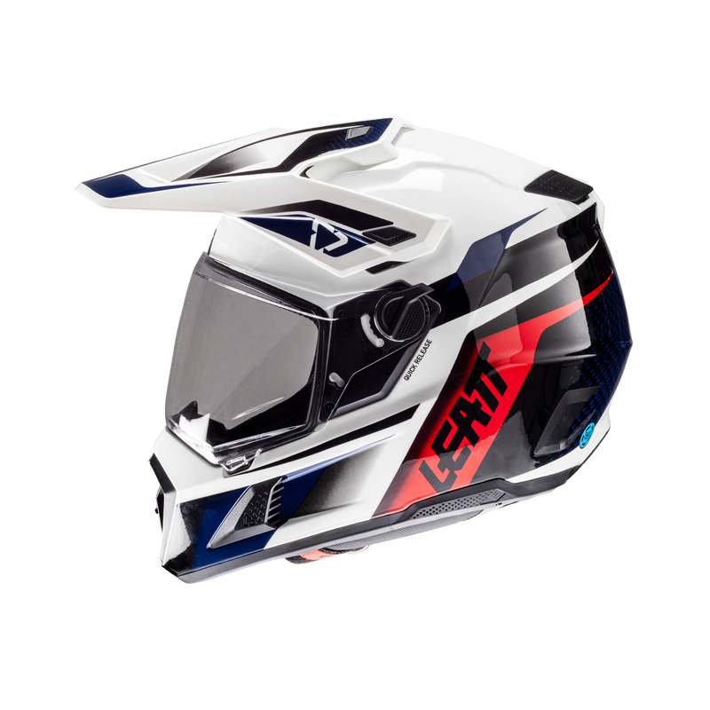 Leatt ADV 8.5 Adventure-Motorradhelm ECE 22.06 mit photochromem Visier, Königsblau/Rot