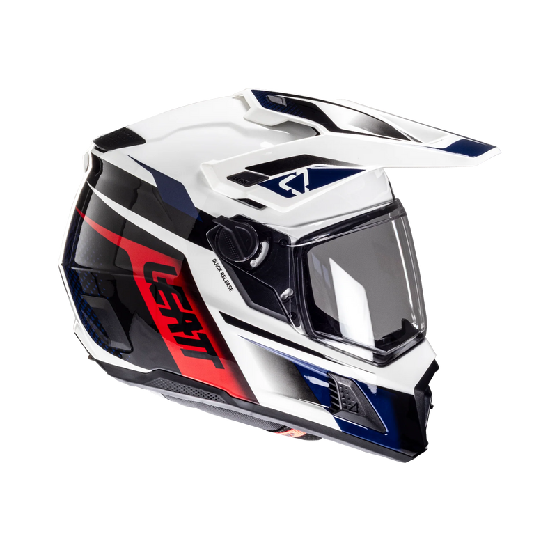 Leatt ADV 8.5 Adventure-Motorradhelm ECE 22.06 mit photochromem Visier, Königsblau/Rot