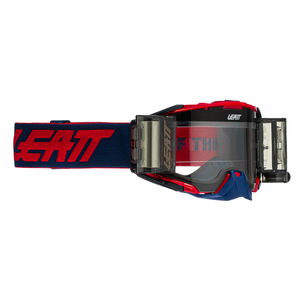 Leatt Velocity 6.5 Roll-Off Crossbrille Rot/Blau Klar – Bulletproof MX & Enduro Goggle 83% VLT