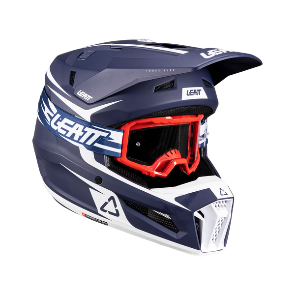 Leatt 3.5 Motorradhelm-Set ECE 22.06 mit Brille, blau