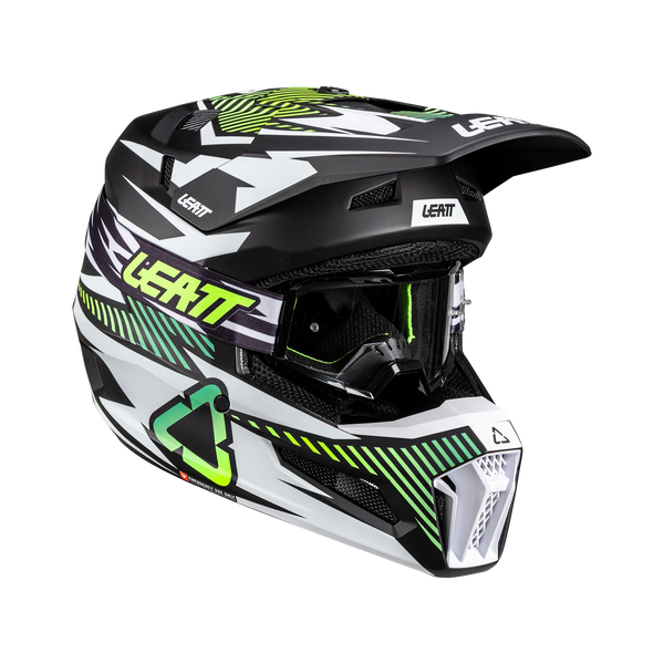 Leatt 3.5 Jr Motorradhelm für Kinder ECE 22.06 mit Schutzbrille, Farbe: Storm Teal