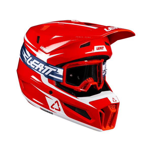 Leatt 3.5 Motorradhelm-Set ECE 22.06 mit Brille, Rot