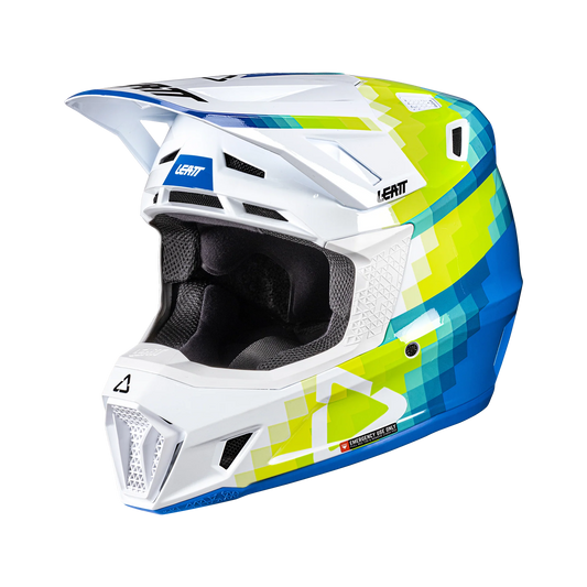 Leatt Moto 7.5 motorcycle helmet kit ECE 22.06 with Velocity 4.5 goggles Pixel Blue