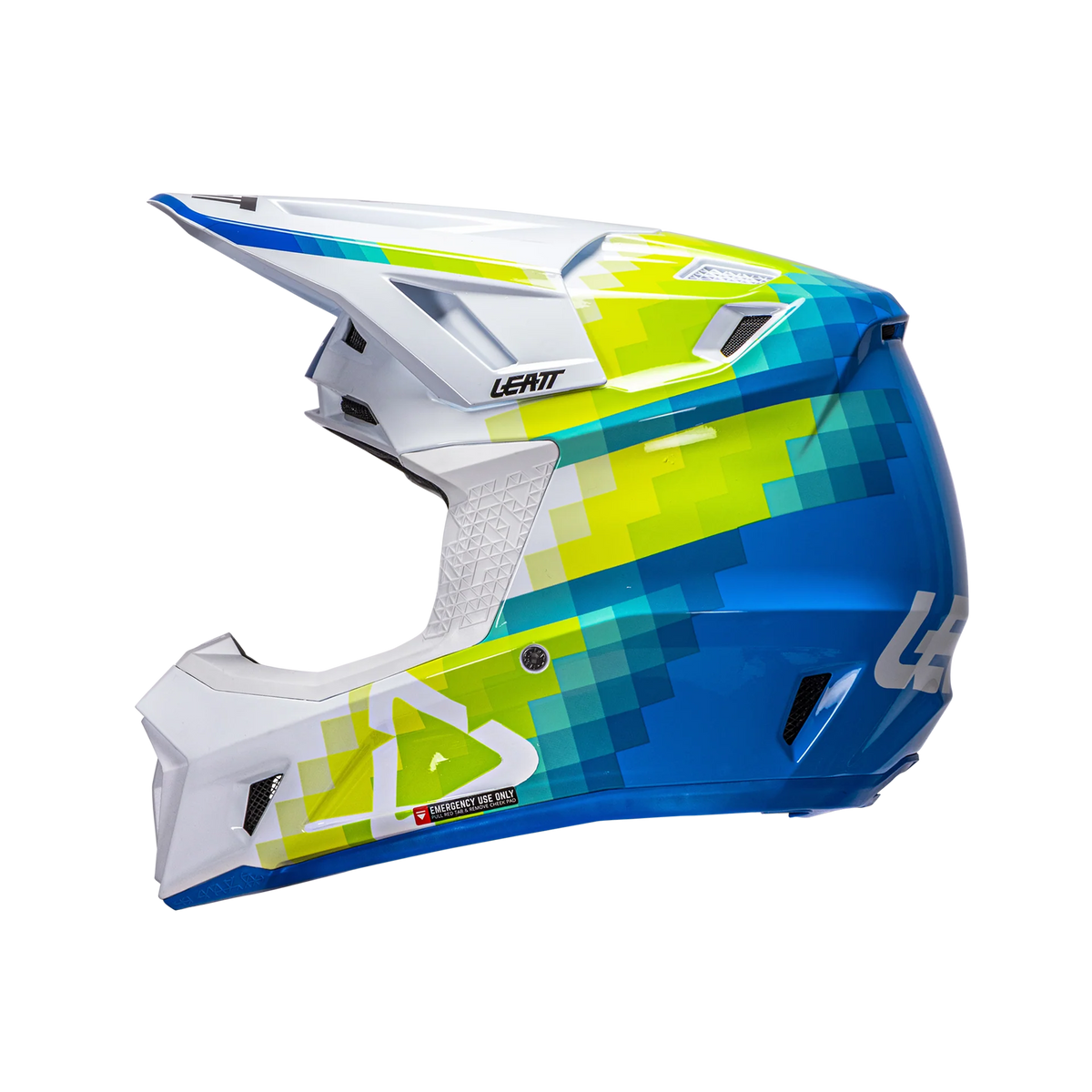 Leatt Moto 7.5 Motorradhelm-Set ECE 22.06 mit Velocity 4.5 Brille Pixel Blue