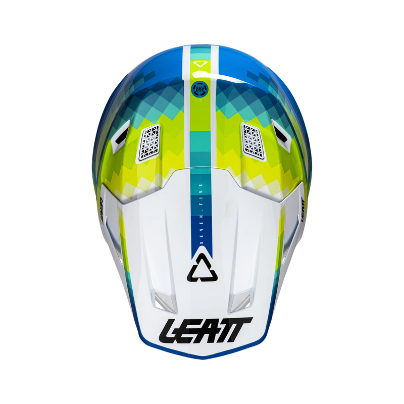 Leatt Moto 7.5 Motorradhelm-Set ECE 22.06 mit Velocity 4.5 Brille Pixel Blue