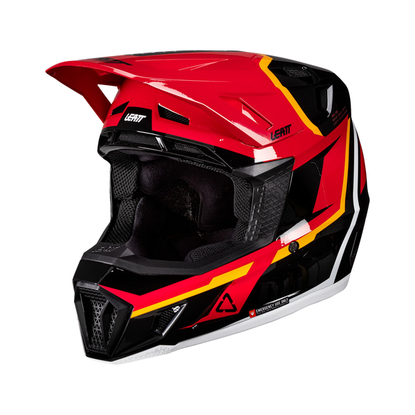 Leatt Moto 7.5 Motorradhelm-Set ECE 22.06 mit Velocity 4.5 Brille, Rot