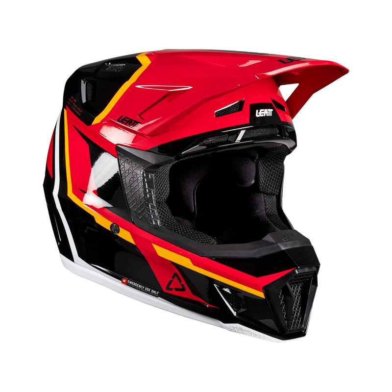 Leatt Moto 7.5 Motorradhelm-Set ECE 22.06 mit Velocity 4.5 Brille, Rot