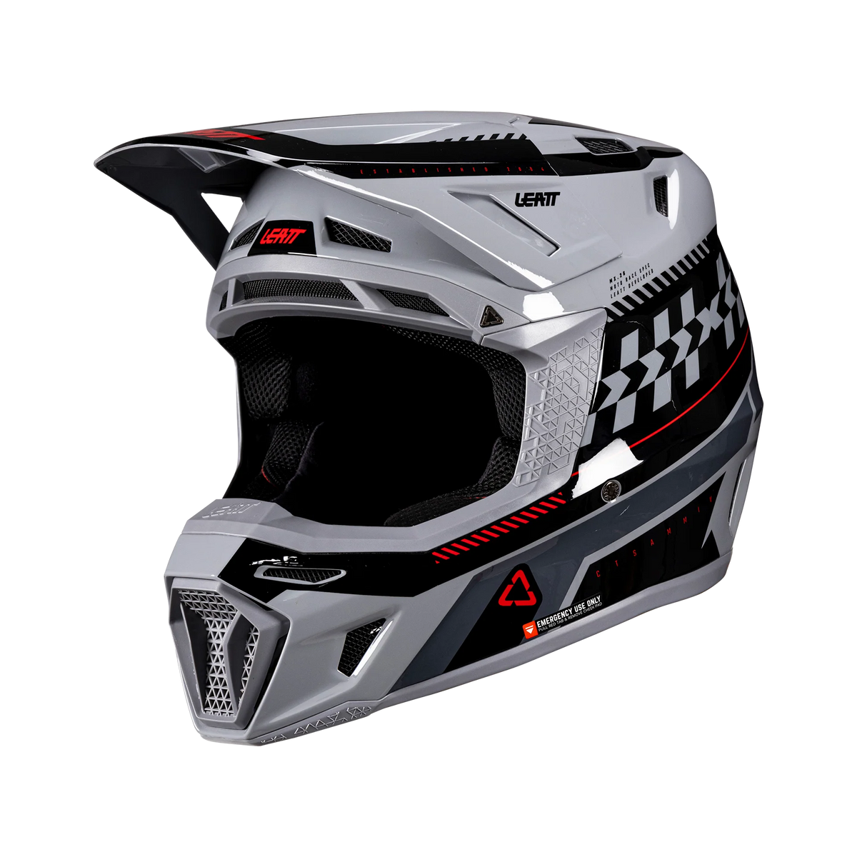 Leatt Moto 8.5 motorcycle helmet kit ECE 22.06 with Velocity 5.5 goggles Gray