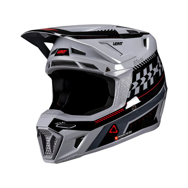 Leatt Moto 8.5 Motorradhelm-Set ECE 22.06 mit Velocity 5.5 Brille, Grau