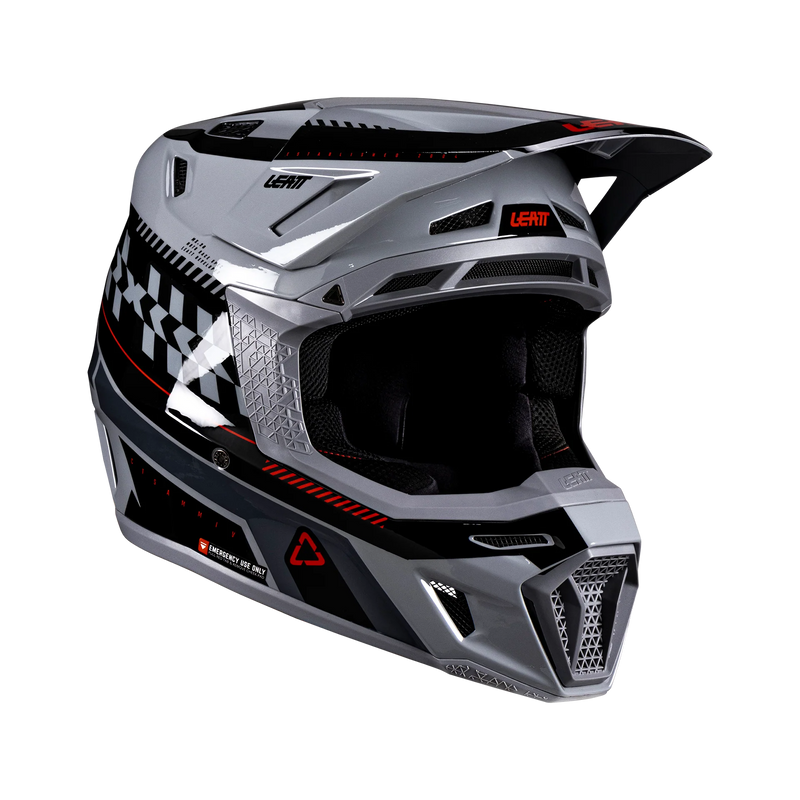 Leatt Moto 8.5 motorcycle helmet kit ECE 22.06 with Velocity 5.5 goggles Gray