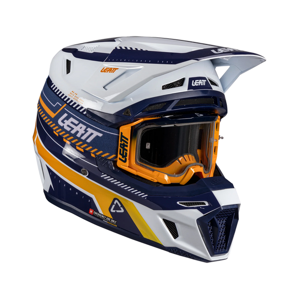 Leatt Moto 8.5 Motorradhelm-Set ECE 22.06 mit Velocity 5.5 Brille Orange