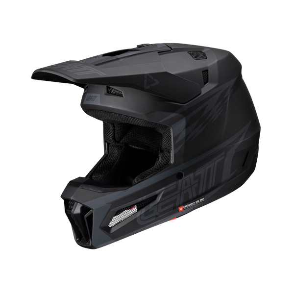 Leatt Moto 3.5 Motorradhelm-Set ECE 22.06 mit Vizion 3.5 Brille Stealth Schwarz/Grau