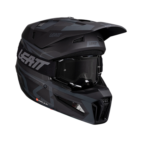 Leatt Moto 3.5 motorhelm kit ECE 22.06 met Vizion 3.5 goggles Stealth Zwart/Grijs