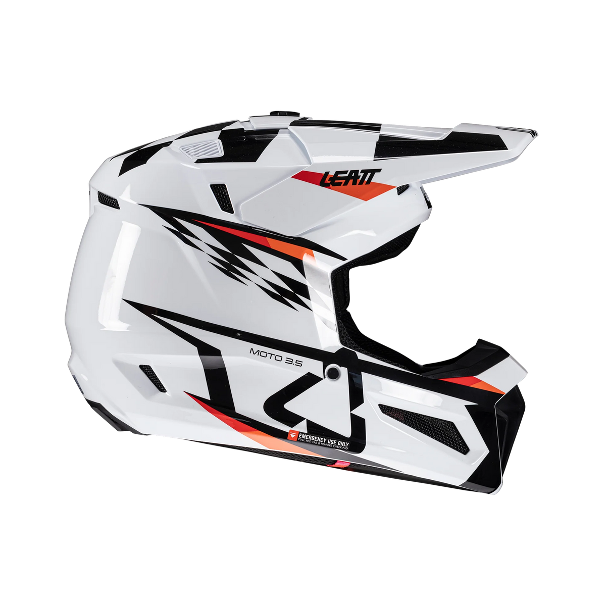 Leatt Helmet Kit Moto 3.5 Junior White V25 – Kids Motocross Helmet with Leatt Vizion 3.5 Junior Goggles