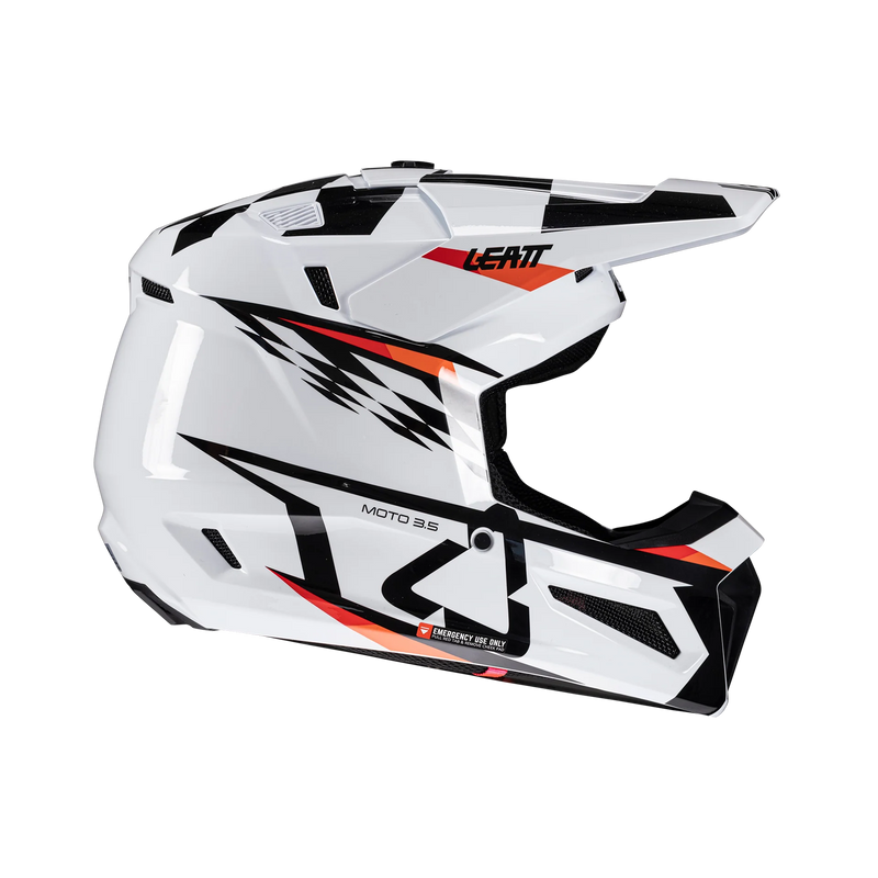 Leatt Helmet Kit Moto 3.5 Junior White V25 – Kids Motocross Helmet with Leatt Vizion 3.5 Junior Goggles