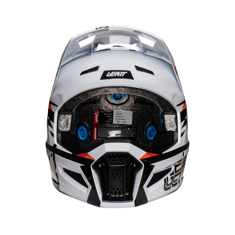 Leatt Helmet Kit Moto 3.5 Junior White V25 – Kids Motocross Helmet with Leatt Vizion 3.5 Junior Goggles