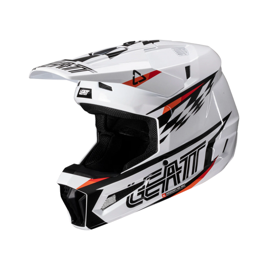 Leatt Helmet Kit Moto 3.5 White V25 – Motocross Helmet with Leatt Vizion 3.5 Goggles Included