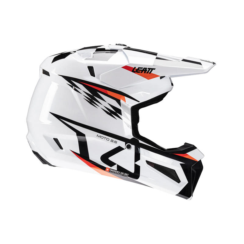 Leatt Helmet Kit Moto 3.5 White V25 – Motocross Helmet with Leatt Vizion 3.5 Goggles Included