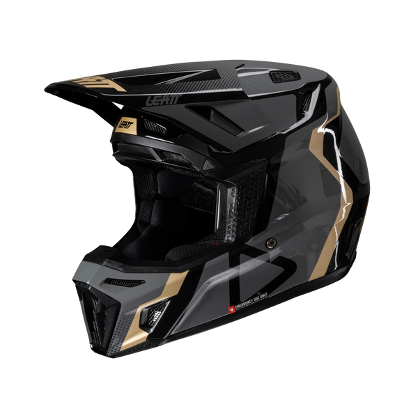 Leatt Moto 8.5 Motorradhelm-Set ECE 22.06 mit Velocity 5.5 Brille, Schwarz