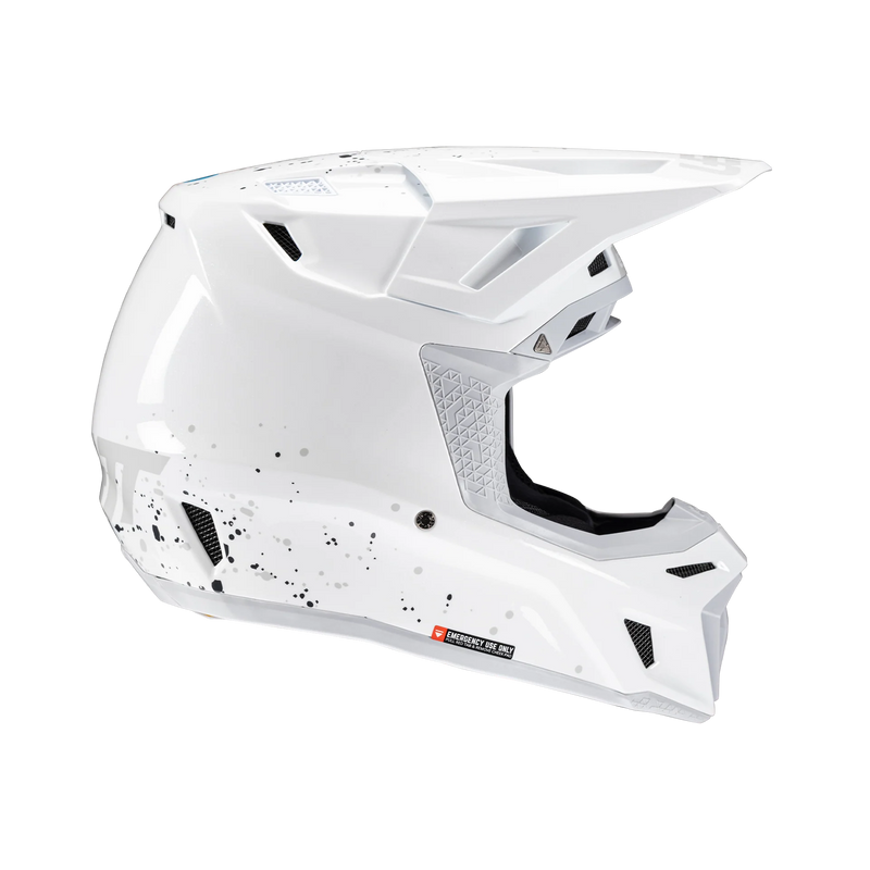 Leatt Moto 8.5 Motorradhelm-Set ECE 22.06 mit Velocity 5.5 Brille, Weiß