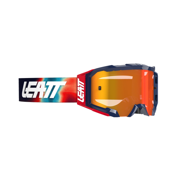 Leatt Velocity 5.5 Iriz Crossbrille Blau/Rot – Bulletproof MX & Enduro Goggle Rotes Glas 28% VLT