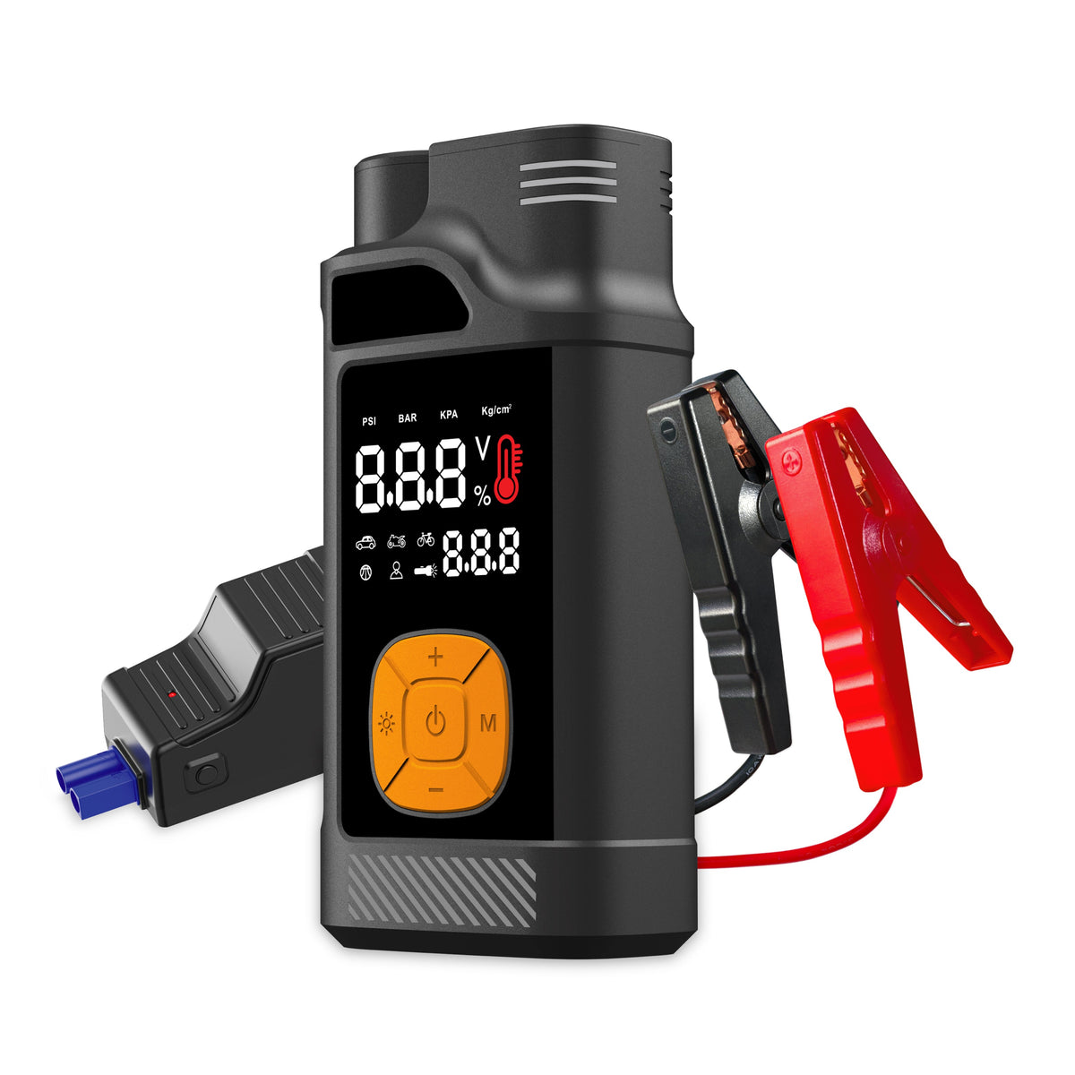 Interphone Air Pump Power – Draagbare Bandenpomp met Noodstarter 800A aanzicht 2