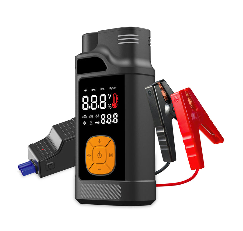 Interphone Air Pump Power – Draagbare Bandenpomp met Noodstarter 800A aanzicht 2