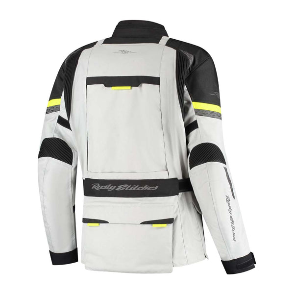Rusty Stitches Cliff Adventure Motorjas Waterdicht AA Protectie Light Grey Black