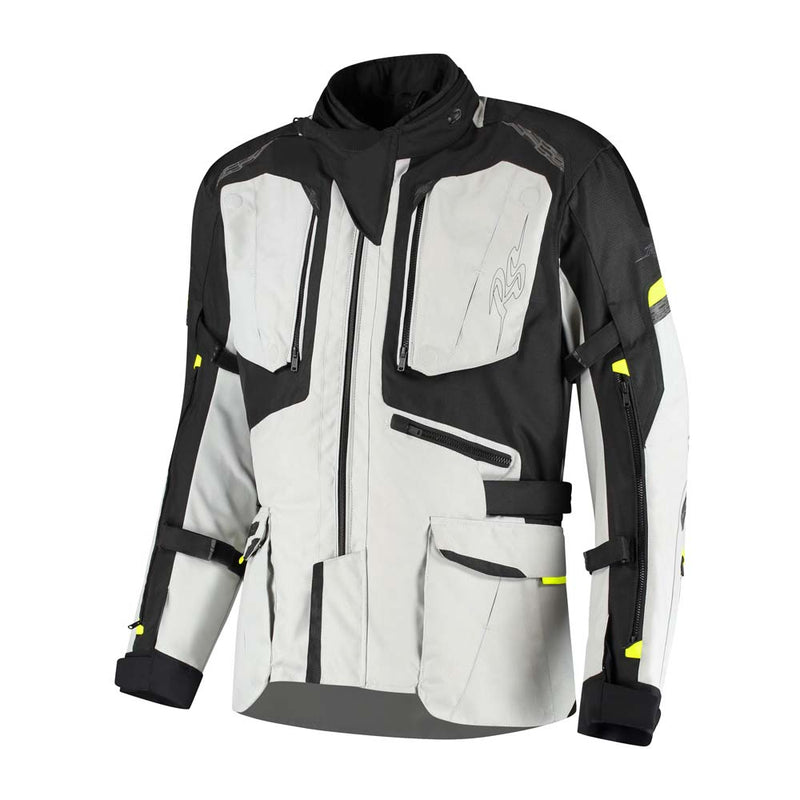 Rusty Stitches Cliff Adventure Motorjas Waterdicht AA Protectie Light Grey Black