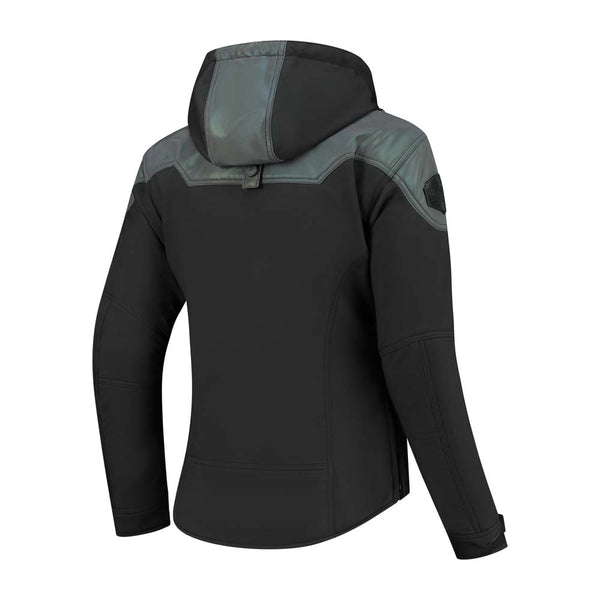 Rusty Stitches Ann Motorcycle Jacket Reflective Softshell AA Protection Black Oil Reflection